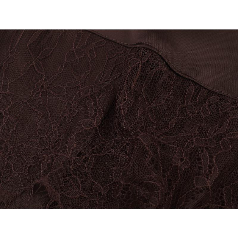 Women High Waist Lace Patchwork Irregular Midi Fashion Skirt