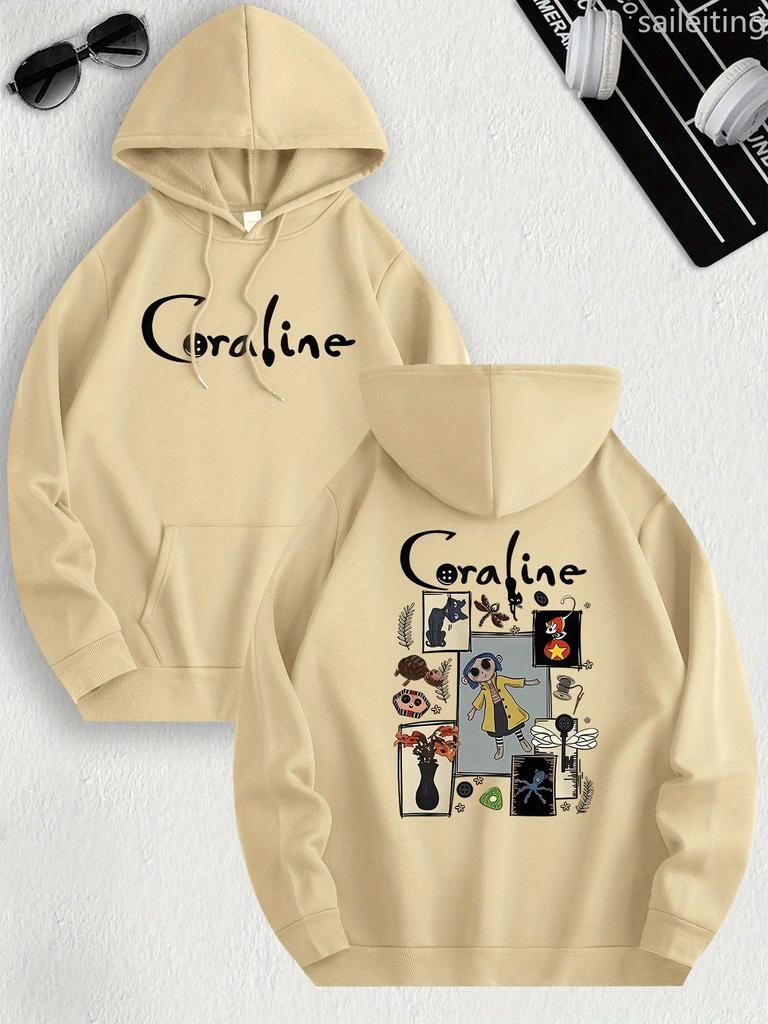 Inspired Casual Hoodie for Women's Knit Fabric Sleeve Regular Fit Pullover with Kangaroo Pocket Hoodie Winter Clothes Women