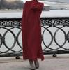 Solid Color Round Neck Loose Lace Plus Size Knitted Pullover Dress