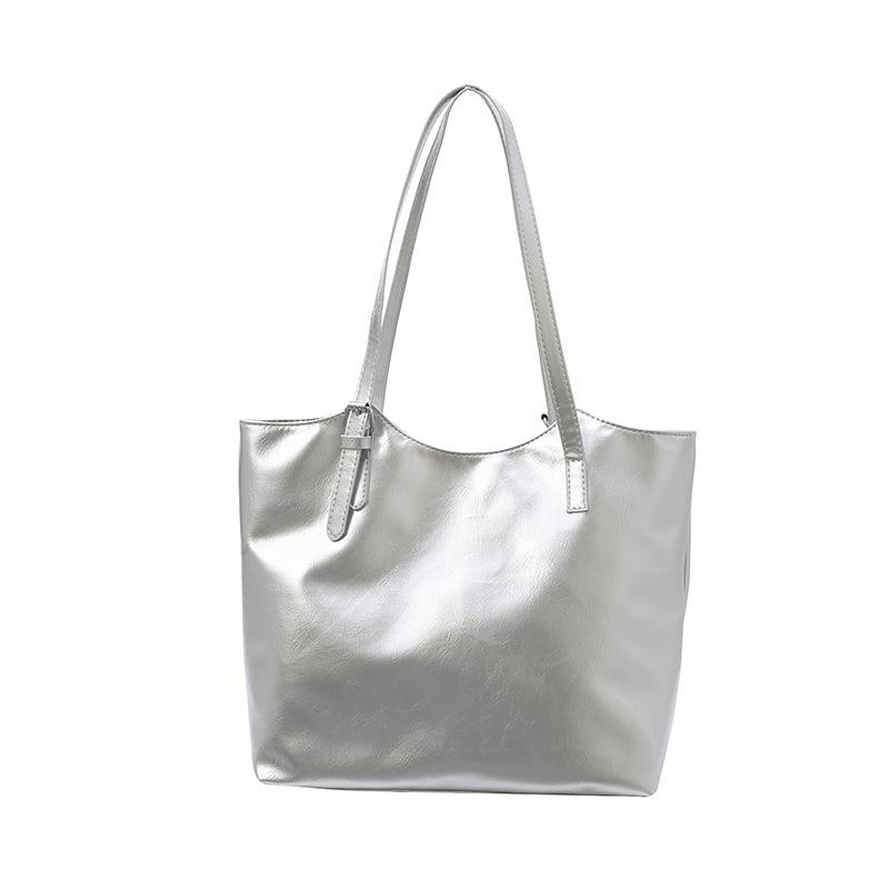 Retro Soft Leather Tote Bag Women's Large Capacity 2025 Spring High-end Women's Bag Simple Work Commuter Shoulder Bag