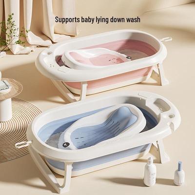 Universal Non-Slip Baby Bath Support with Temperature-Sensing Mat for Newborns