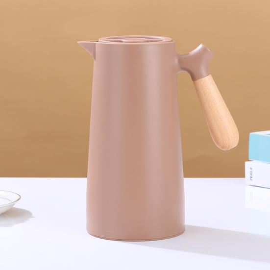 Thermoskanne 1000ml Kapazität Wasserspender Kessel mit Holzgriff Vakuumisoliert Wasserflasche Auslaufsicher Isoliert Kessel für Zuhause Büro Wohnheim