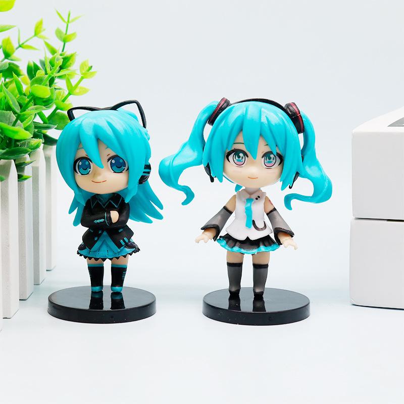 6pcs/set Anime new  miku figure mini character ornaments kawai  hatsune table decoration for home adult toy child gift