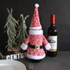Christmas Decorations, Clothes, Hats, Wine Bottle Covers, Knitted Three-Dimensional Red Wine Set Table, Wine Bags