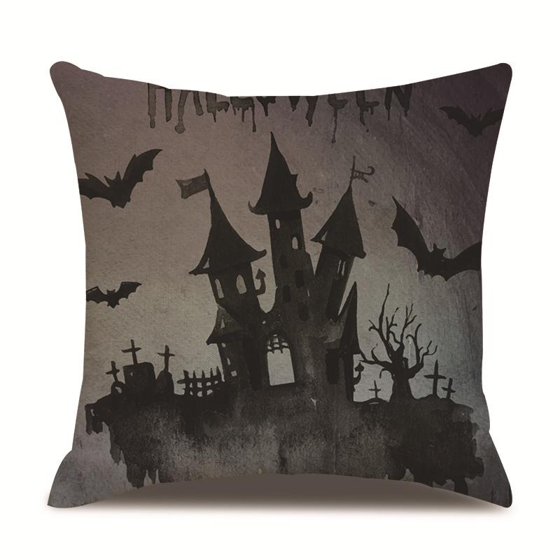 Halloween Linen Pillow Cover Printed Pillow Cover