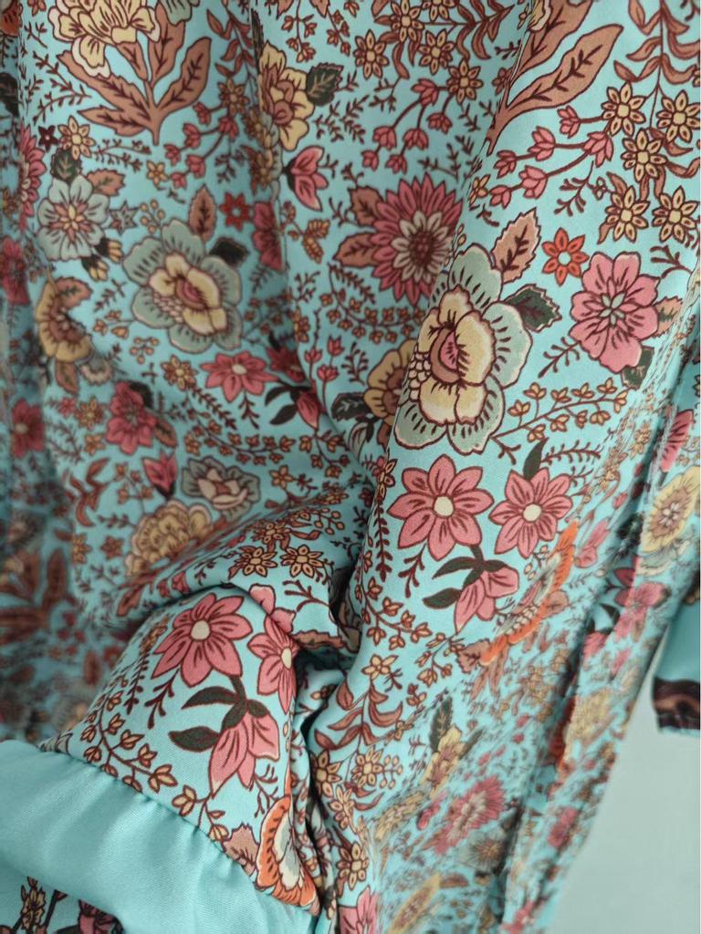 Abito Chemisier Stampato Scollo a V Bohemian Primavera/Estate 2025 per Donna