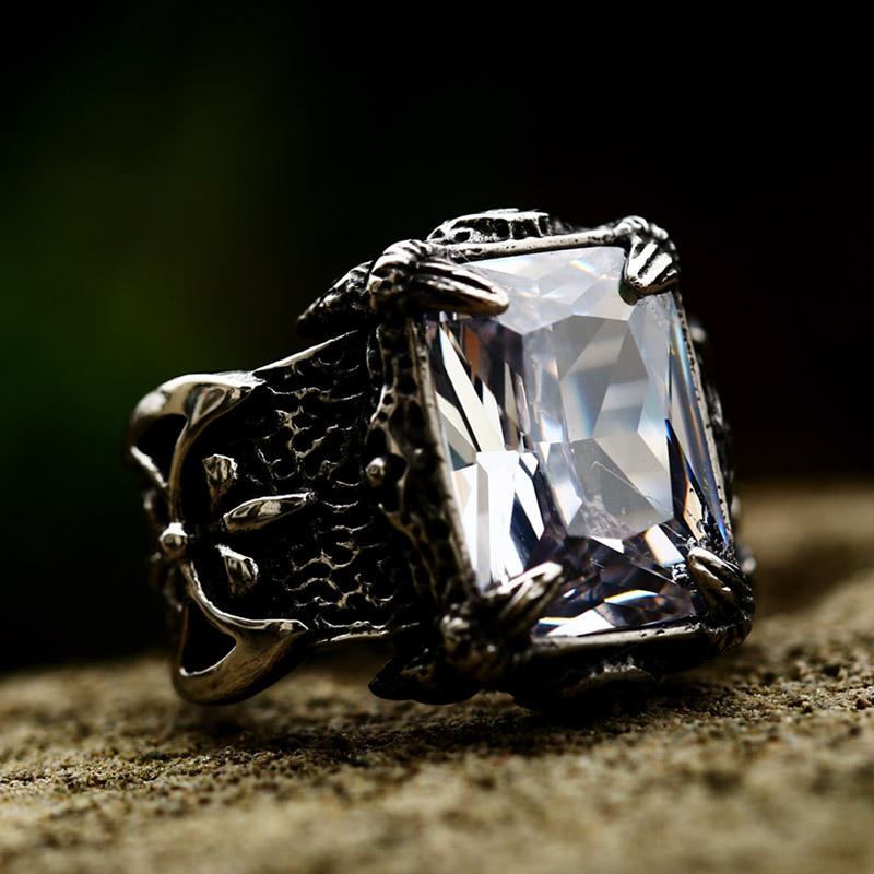 

Мужское кольцо VIKING из нержавеющей стали 316L с цветным камнем, двустороннее, высококачественное ювелирное изделие 10