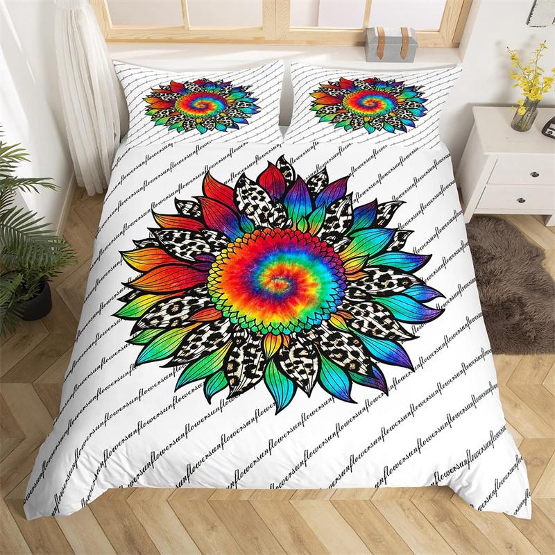 Poszewka na kołdrę ze słonecznikami, nadruk 3D, kwiaty kwitnące, komplet pościeli, mikrofibra, pasterska poszewka na kołdrę, rozmiar Full, Queen, dla dzieci, dorosłych, dekoracja