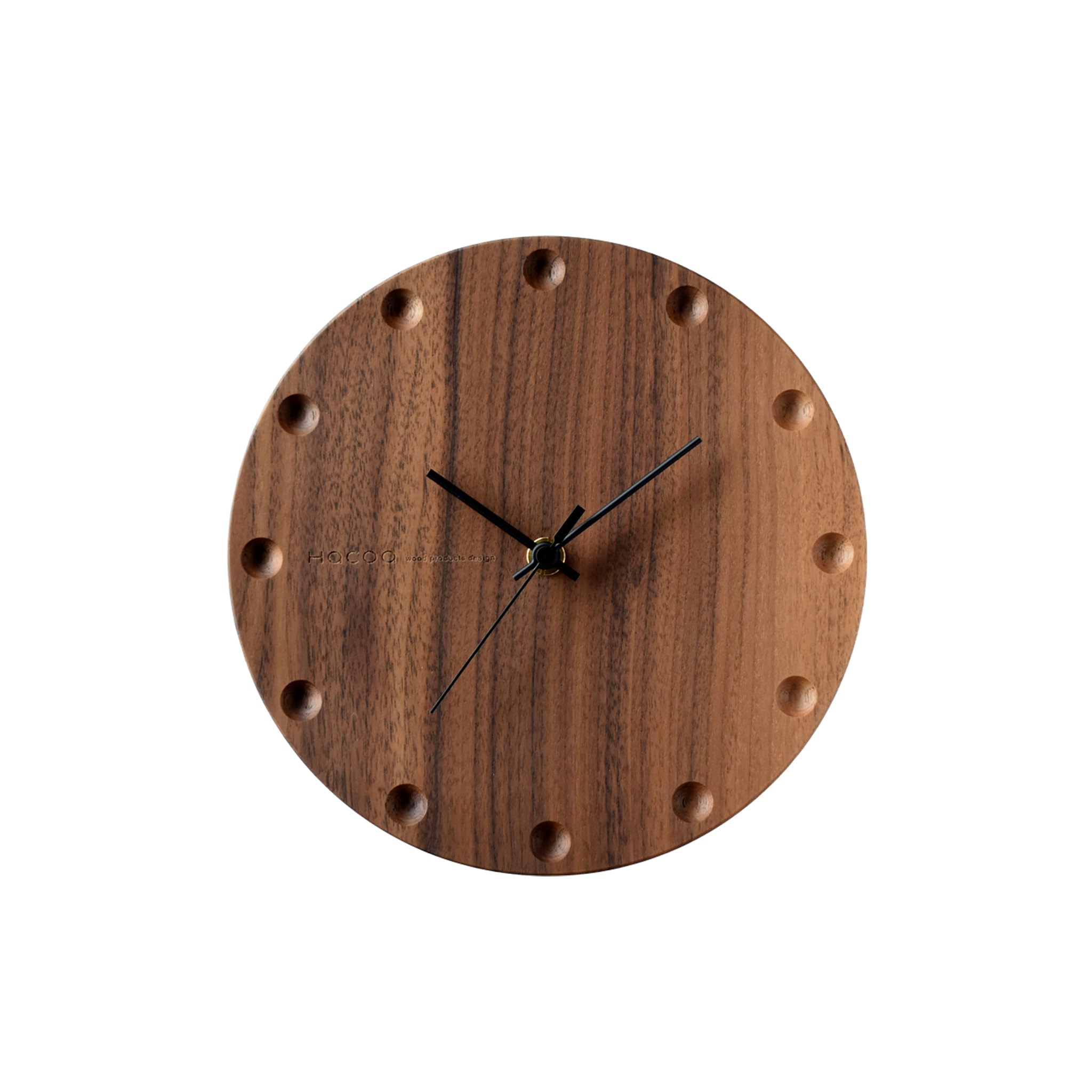 Hacoa Wall Clock Walnut Round-W H150-W