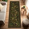 Rustic Floral Hallway Rug Non-Slip Washable Kitchen Runner Vintage Botanical Flowers  Ferns Print Floor Mat for Boho Home Decor