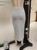 2023 Autumn/Winter Women's Solid Color Casual Slim Fit Round Neck Long Sleeve Skirt Set