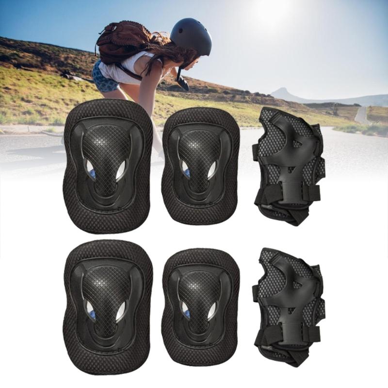 Thickened Protective Gear Set For Roller Skating Skateboarding Cycling With Adjustable Straps Breathable Padding 6PCS
