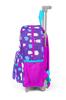 Rucsac cu racletă Minik Yuva, model de pisică violet, roz, două compartimente 24002