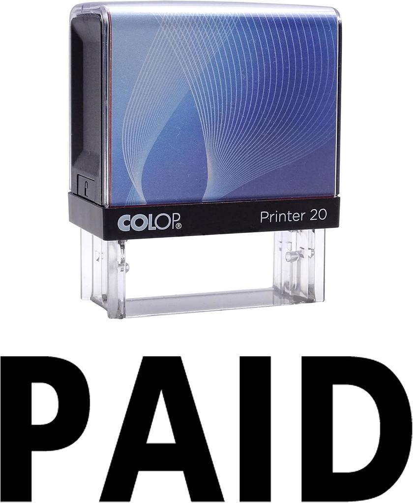 PAID Self Inking Rubber Stamp Custom Colop Office Stationary P20 Mini