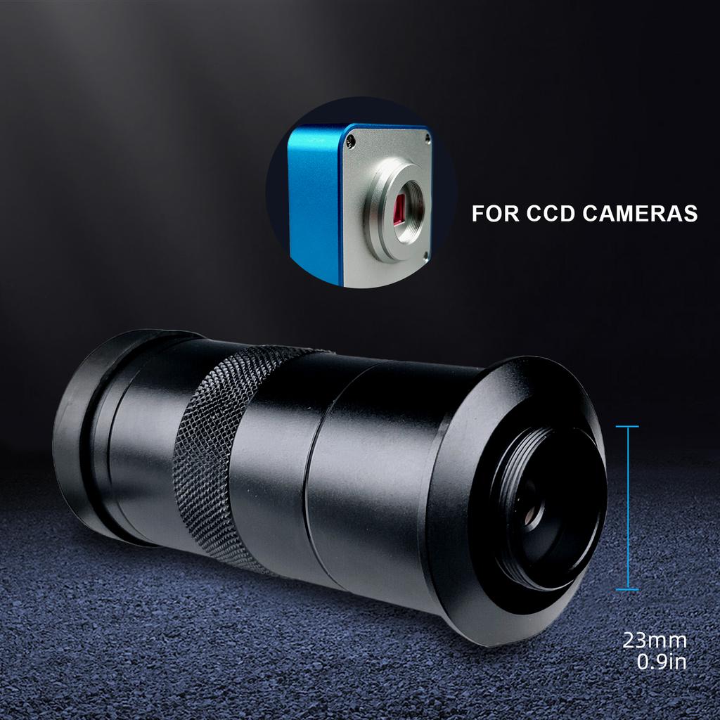 YIZHAN 130X 150X 180X Zoom C-Mount Lens Magnification Adjustable 25mm For Electron Video Microscope Accessories Monocular Camera