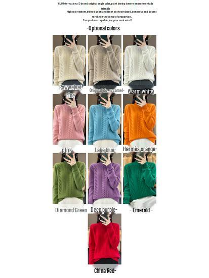 Women's Heavyweight Cable Knit Cashmere Sweater Pullover - Extra Thick 100% Wool Base Layer for Autumn/Winter