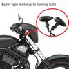 2pcs Motorcycle Bullet Amber Turn Signals Indicator Lighting Lamp Black