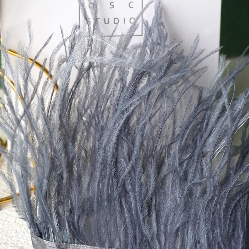 Feather Cloth Strip 10-15Cm Ostrich Hair Cloth Edge Dress Latin Dance Dress Skirt Decoration Clothing Accessories Lace