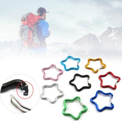 5 Stuks Vijfpuntige Ster Vormige Karabijnhaak Heavy Duty Aluminiumlegering Draagbaar Lichtgewicht Outdoor Kamperen Klimmen Snaphaak Clip Hanggesp