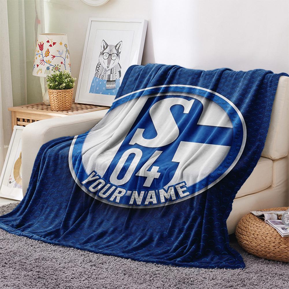 Personalisierte Schalke 04 Flanelldecke, Hohe Qualität, Bequem für alle Jahreszeiten, Heimdekoration, Wärme und Komfort
