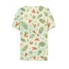 Women Casual V Neck Short Sleeve Button Shirt Lobster Print Lightweight Summer Top Relaxed Fit