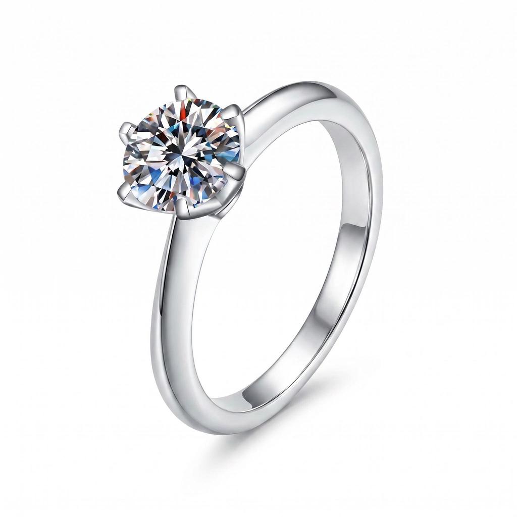 D VVS1 Moissanite Ring 925 Sterling Silver Shiny Classics for Women Wedding Jewelry Engagement Imitation Diamond Fashion GiftsGood Product