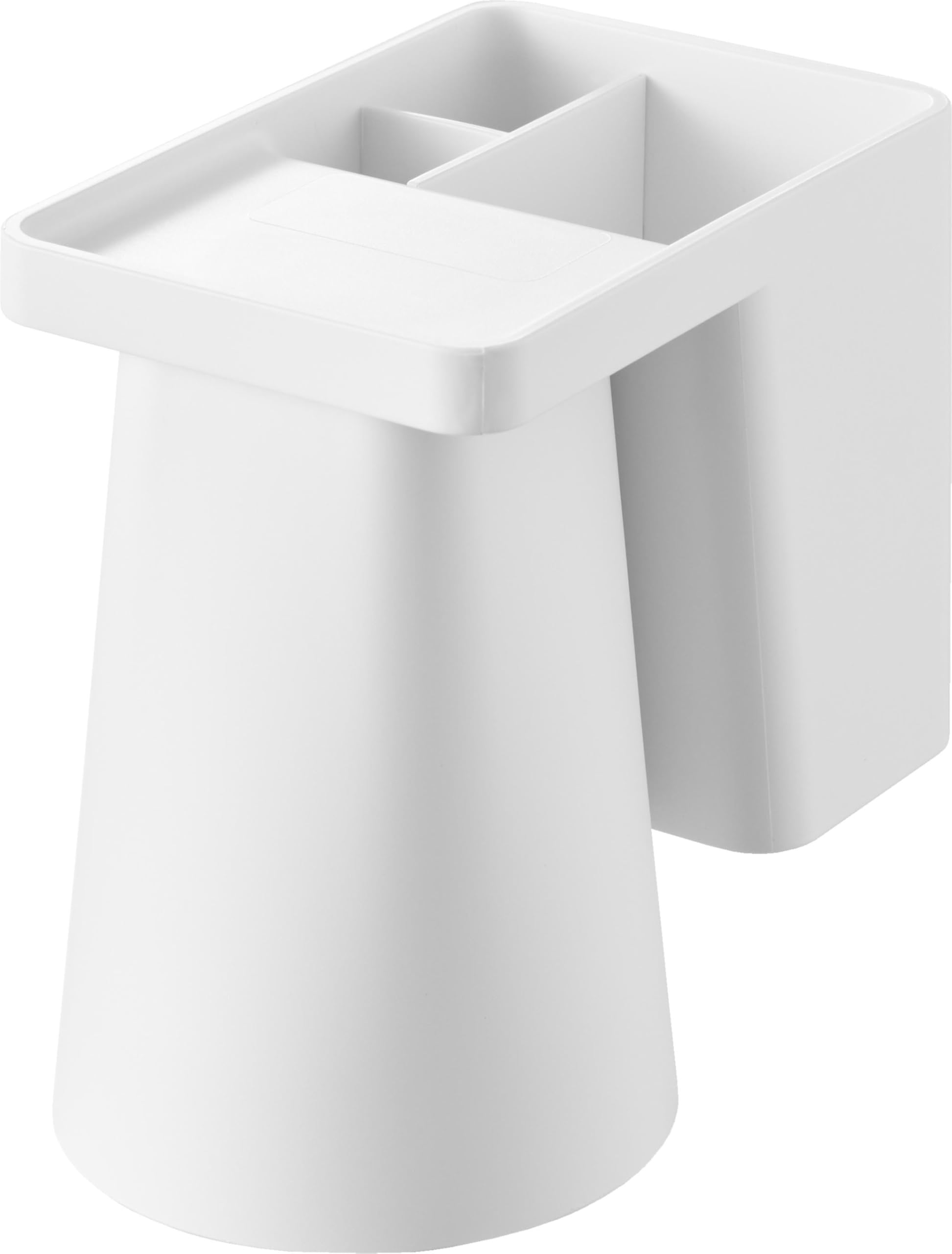 

Yamazaki Tower плавающий держатель для зубных щеток и магнитный держатель для стакана для одного размером 7 см Ш x 12 см Г x В без пленки 1295, человек, белый, белый