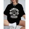 Printed Cotton T-shirt for Women's Summer Short Sleeved Top, Round Neck Oversized T-shirt for Casual Women's Wear, Versatile and Trendy Style