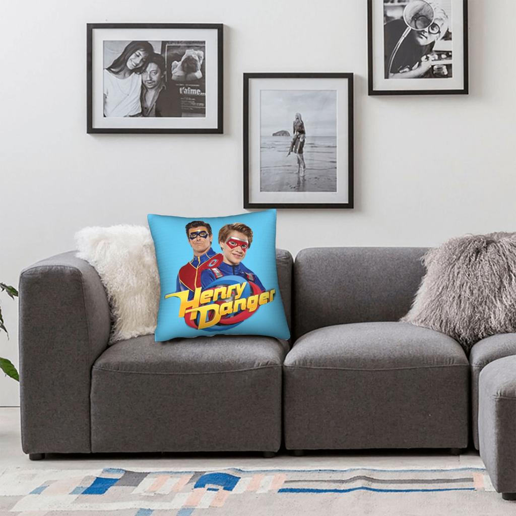 Henry Danger And Captain Man Pillowcase Printing Polyester Cushion Cover Decoration Throw Pillow Case Cover Home Square 45X45Cm