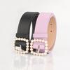The Square-shaped Pearl Buckle Belt Is Fashionable, Versatile, Sweet and Cute. It Is A Fashionable and Elegant Decoration for Ladies