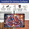 2D Flat, 1pc Patriotic Celebration Plaque, 12"×8" - Fireworks & Balloons Decor Sign, Red White & Blue - Aluminium Wall Hanging Decoration for