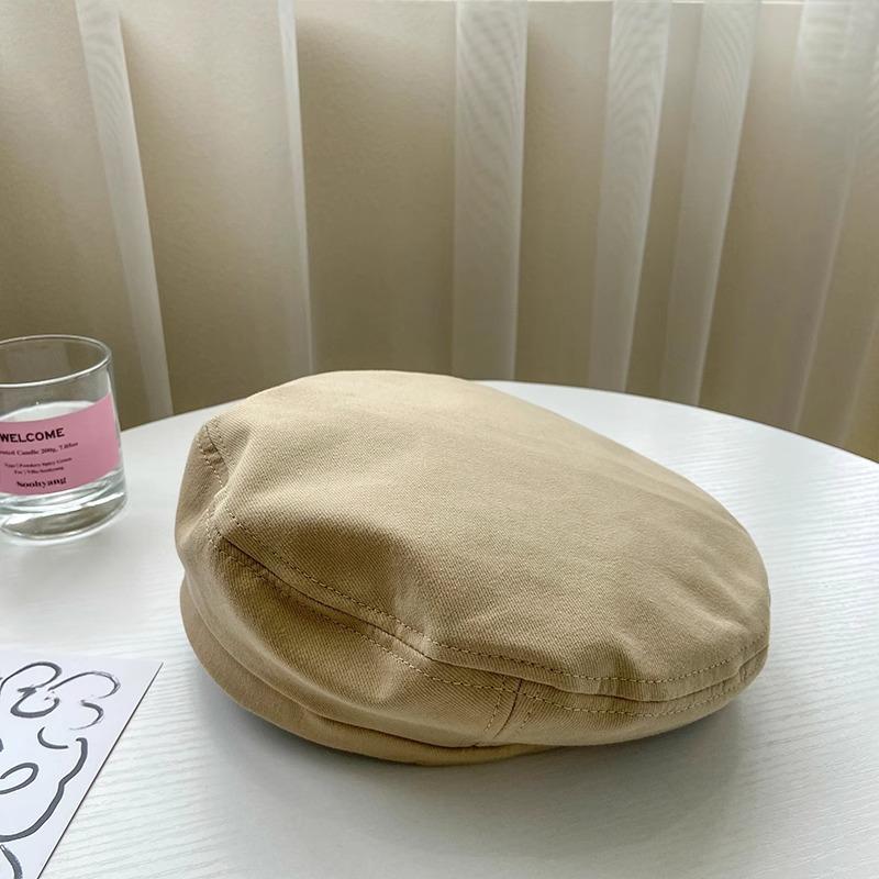 

Ricygvm Solid Color Beret Korean Girls Painter Artist Hat Fashion Women Octagonal Cap Thin Cotton Beanies Bonnet Retro Berets One Size