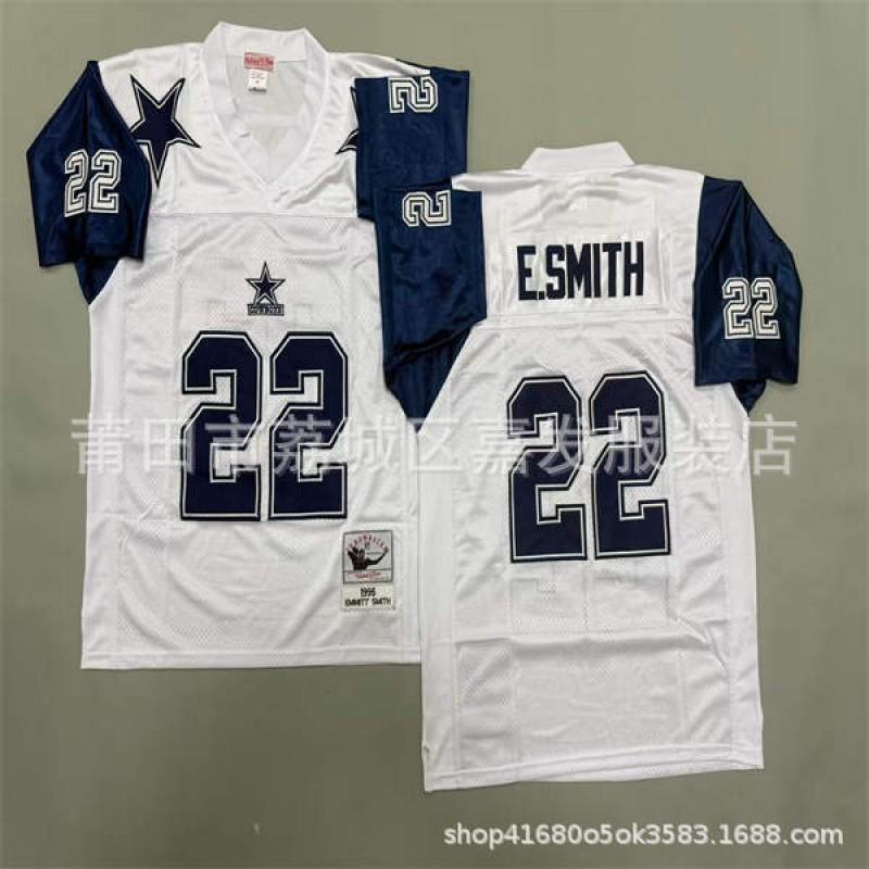 Camiseta de Fútbol Retro NFL Dallas Cowboys para Hombre de Algodón Bordada Camisa Deportiva del Equipo Ropa para Aficionados