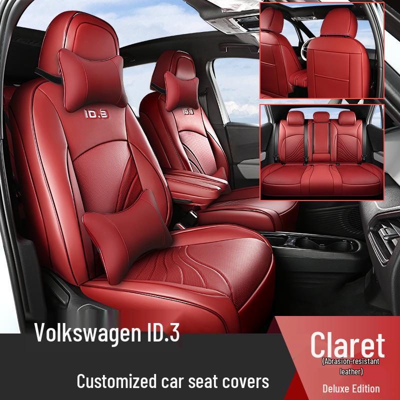Custom Leather Seat Cushion Cover for ID.3 - Full Coverage, All Seasons
