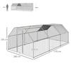 Waterproof Galvanized Metal Chicken Coop, Chicken Run with Door and Oxford Cover, 280x570x195cm