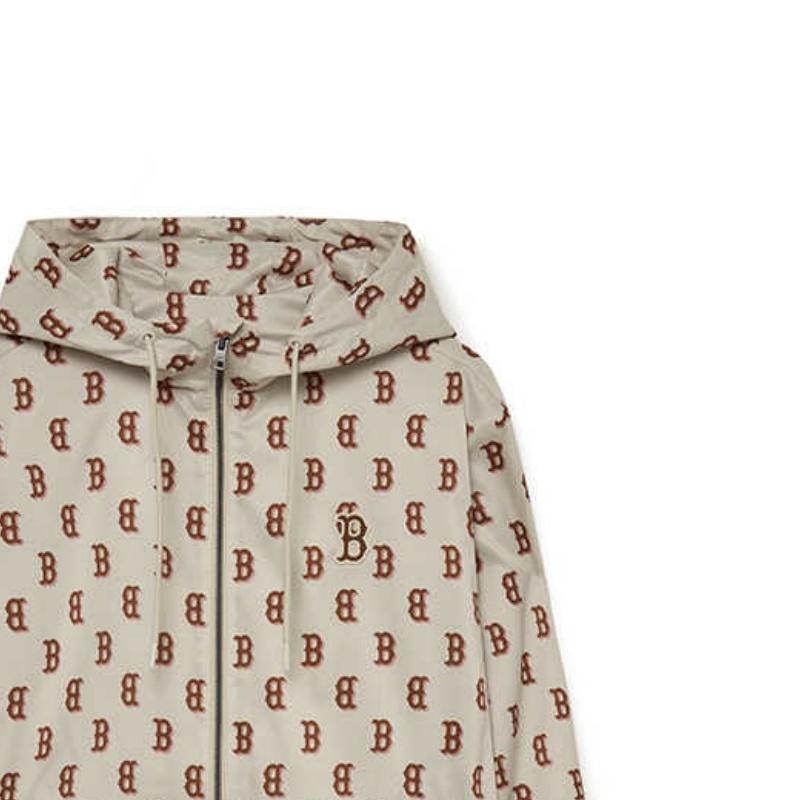 New MLB Boston Red Sox Jacket Unisex Linen Cream 3AWJM0334-43SAS