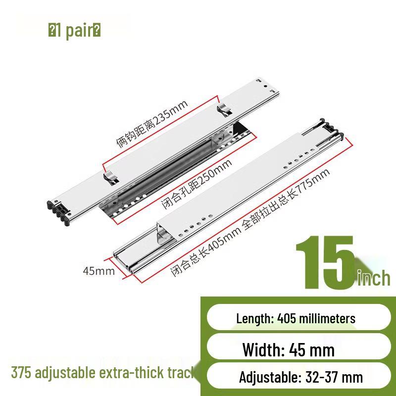 Regulowana Prowadnica Szuflady Kuchennej: Trzyczęściowa wysuwana szyna koszowa do szafek
