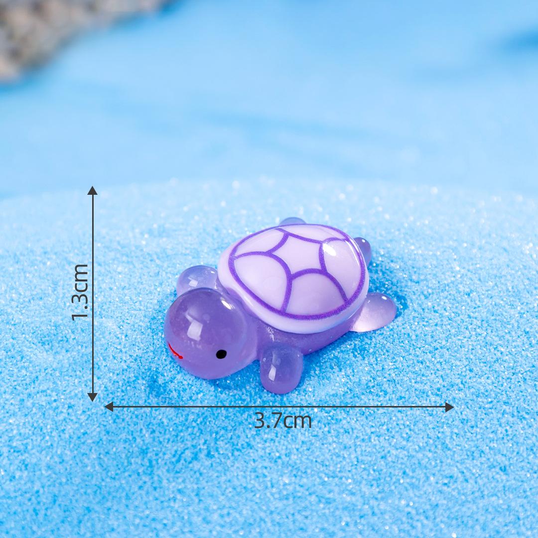 

10 шт. милые мини светящиеся черепашки украшения светящиеся в темноте миниатюры черепаха микро пейзаж детские игрушки украшение дома подарок S фиолетовый