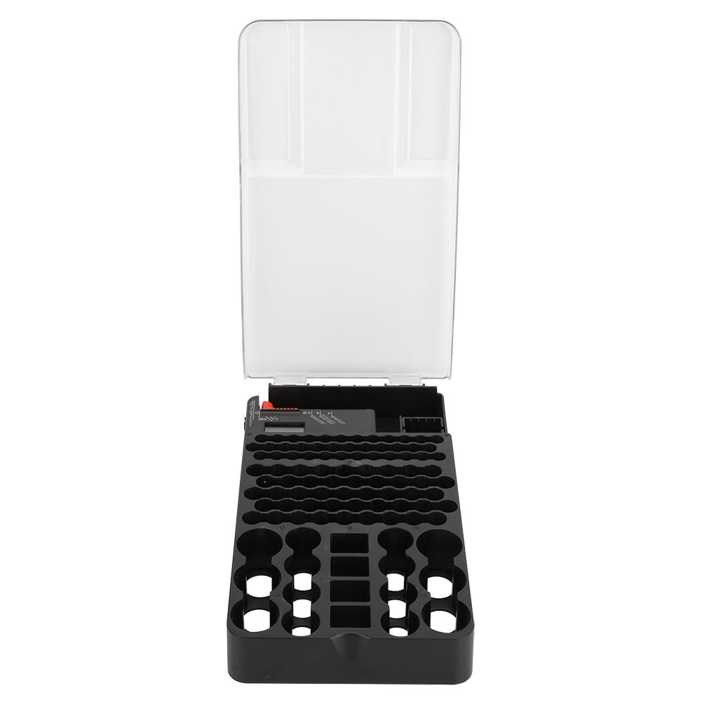 104 Grids Portable Battery Organizer Storage Box Carrying Case Holder With Battery Tester