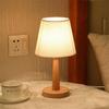 LED Table Lamp Wooden Decorative Bedroom Bedside Desk Lamp Nordic Linen Lamp Shade USB Charging