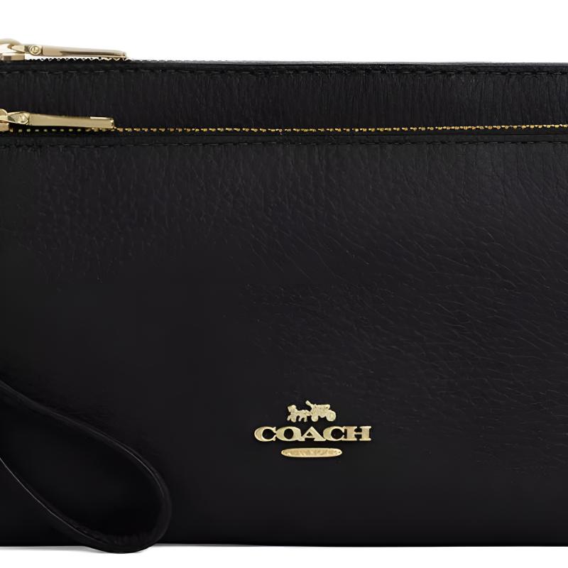 Coach 20 Letter Logo Zip Wallet Women Wallet Black CU919-IMBLK