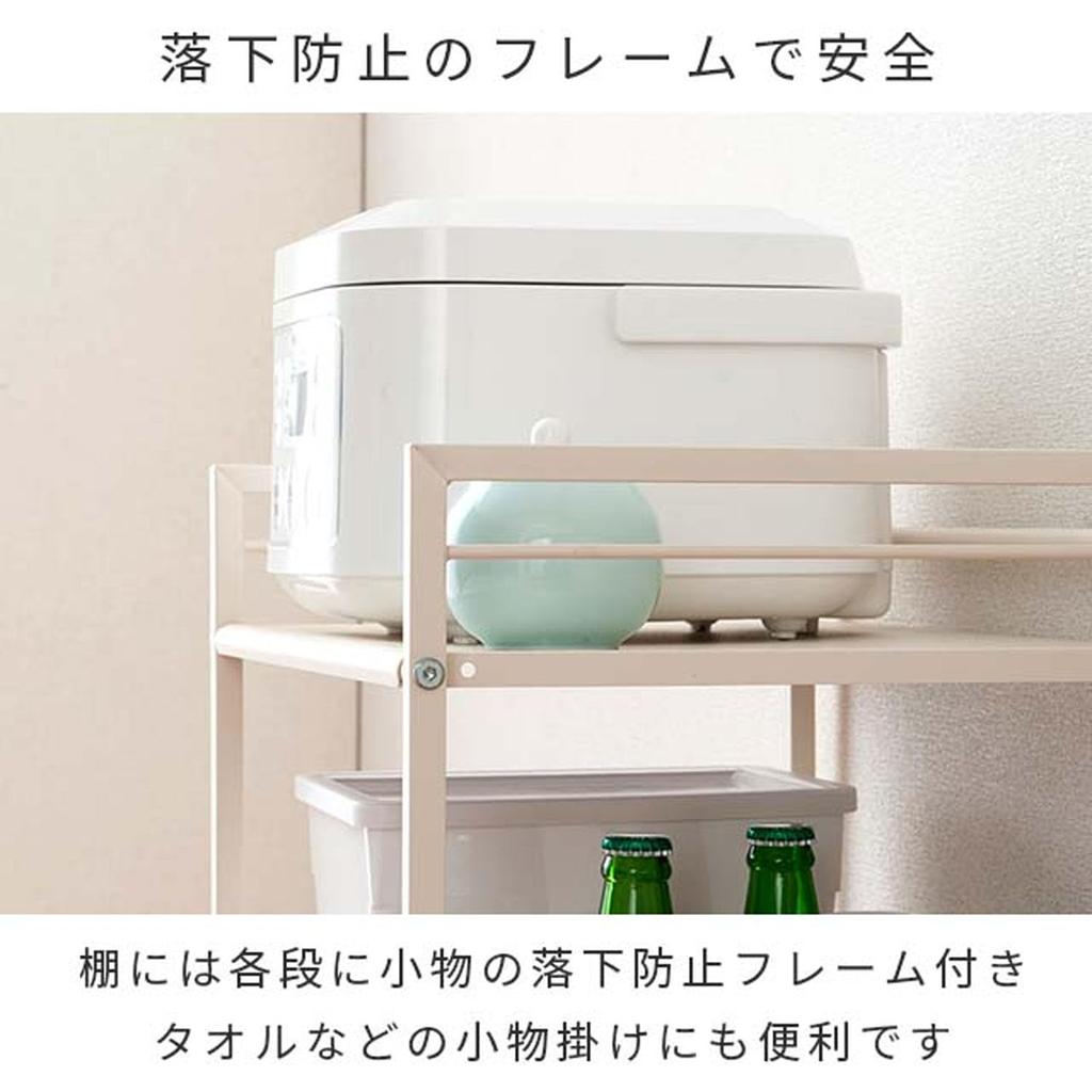 Kitchen Rack Wagon 3 Tiers with Casters Color Box Size Ivory Width 43 X Depth X Height Cm [Doshisha] 29.5 76.5 GC-P76IV