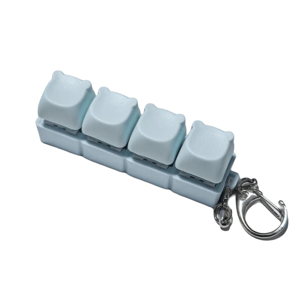 4 Keys Fidget Keychain Key Button Pinch Toy Funny Clicker Toy Pendant  for Adult&Kids