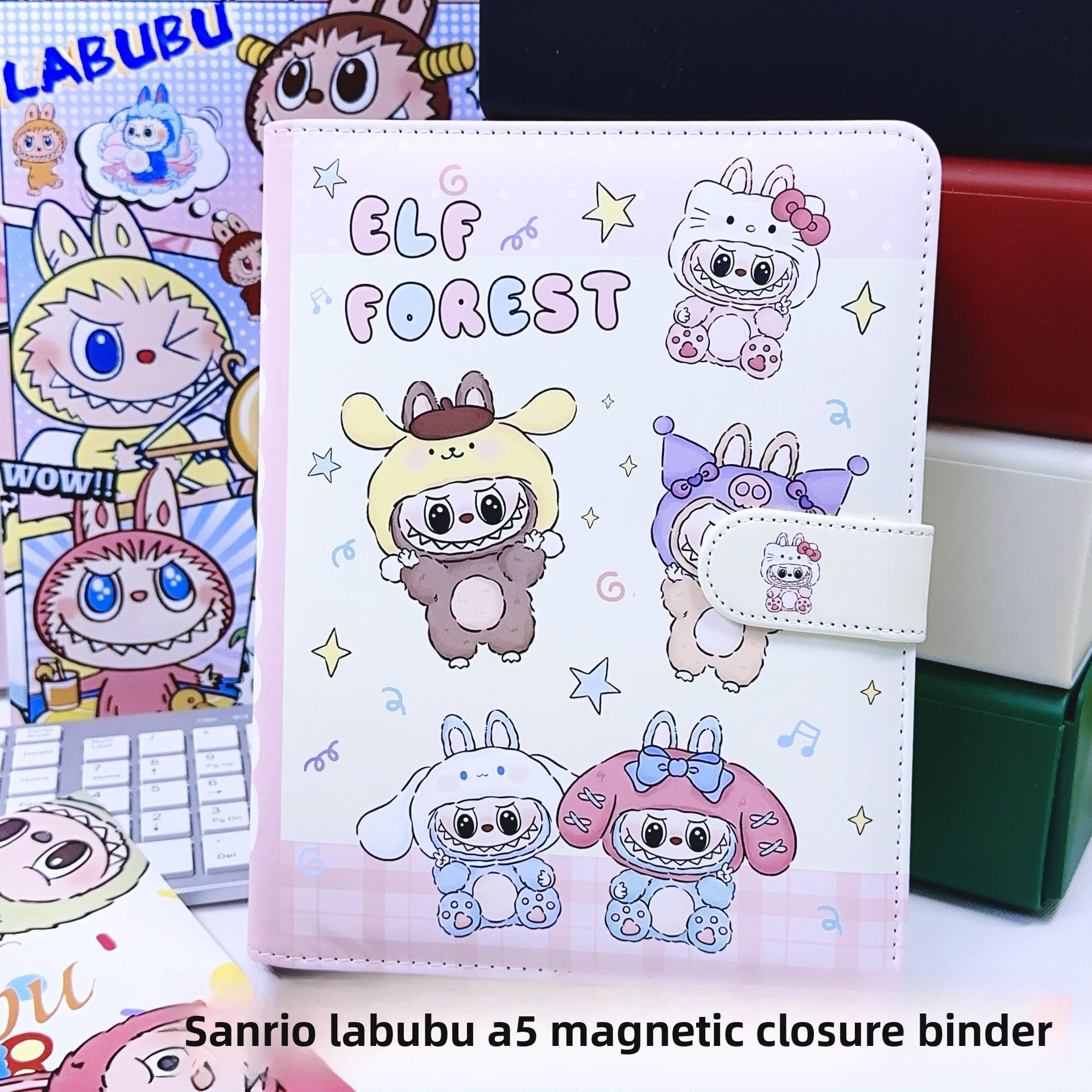 

Magnetic Buckle Loose-leaf Book Student Star Small Card Book Full Color Inner Page Notebook Handbook Horizontal Line Book