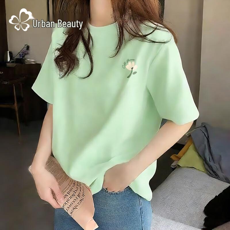 Women's Casual Cotton T-Shirt with Time Flower Graphic