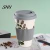 Travel Cup 470ml Coffee Mug Decal Design Insulation Portable Milk Bottle Bamboo Fiber Degradable Water for
