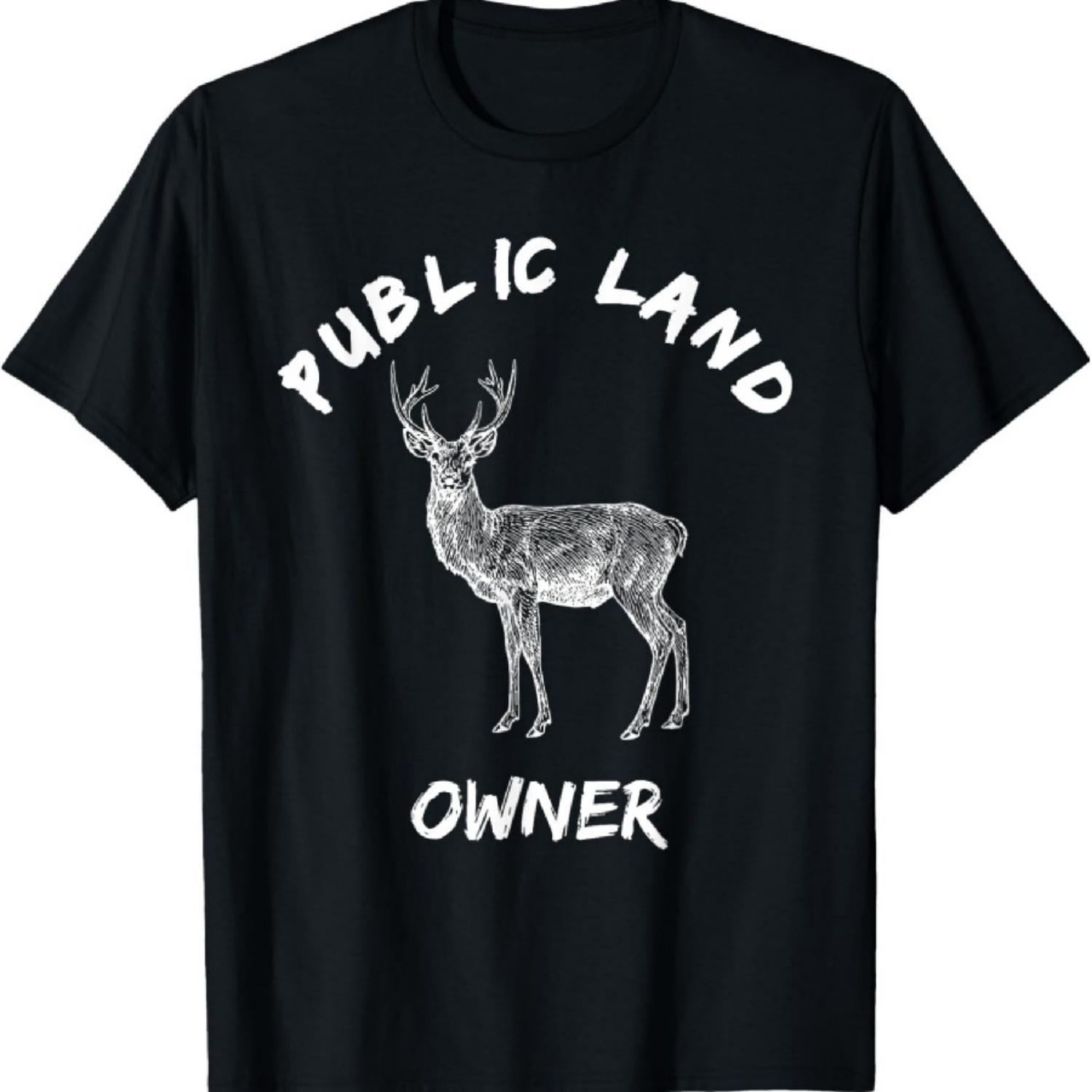 

Public Land Owner T Shirt DEAR for Camping and Hiking T-Shirt XXXXXL чёрный
