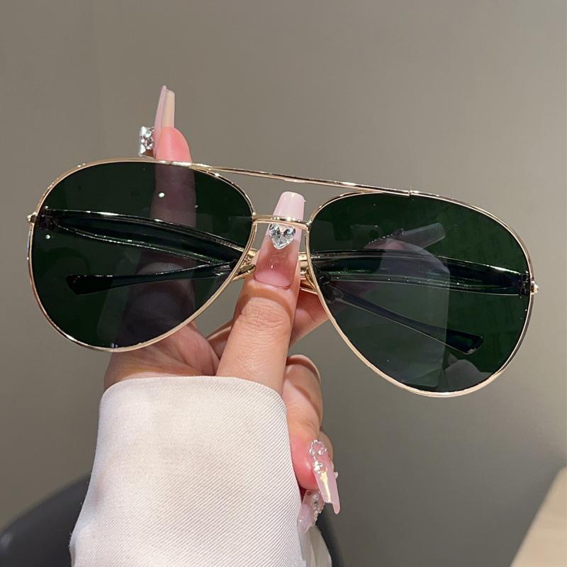 Vintage Pilot Sunglasses Men Fashion Oversized Outdoor Shades New Women Trendy Luxury Brand Design Anti-UV Sun Glasses