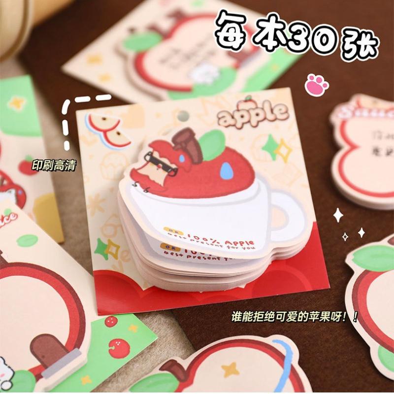 Apple Sticky Note Cute Creative Message Office School Supplies Memo Pad N Times Reminder Sticker Kawaii Stationery Gift Lovely