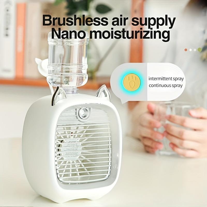 Portable Air Conditioner Fan Electric Fan Desk Misting 1200mAh 3 Gear Air Conditioner Water Cooling Fan USB Type-C Charging Spray Humidifier Fan 